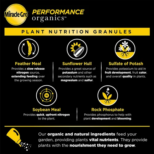 Miniatura 5 de Miracle-Gro Performance Organics - Gránulos de nutrición vegetal multiusos – Botella agitadora de 1 libra, alimento orgánico multiusos