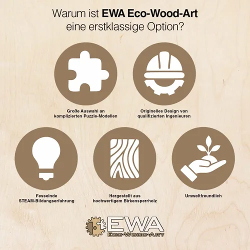 Miniatura 7 de EWA Eco-Wood-Art - Rompecabezas de tractor mecánico tridimensional KIROVETS K-7M para adultos y adolescentes-Colección sin pegamento-596 detalles