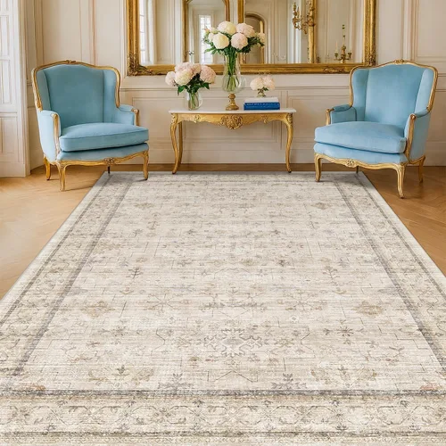 Miniatura 45 de Alfombra Boho Negra para Sala de Estar - Alfombra de Área Lavable de 10x14 Pies, Alfombras de Comedor para Debajo de la Mesa, Alfombra Suave de Pelo