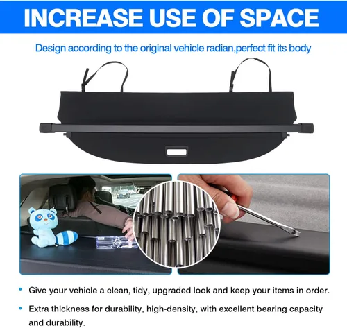 Miniatura 5 de Powerty Cubierta de carga para Nissan Murano Platinum SL SV S 2015-2024 Cubierta retráctil para maletero Cubierta de blindaje para accesorios