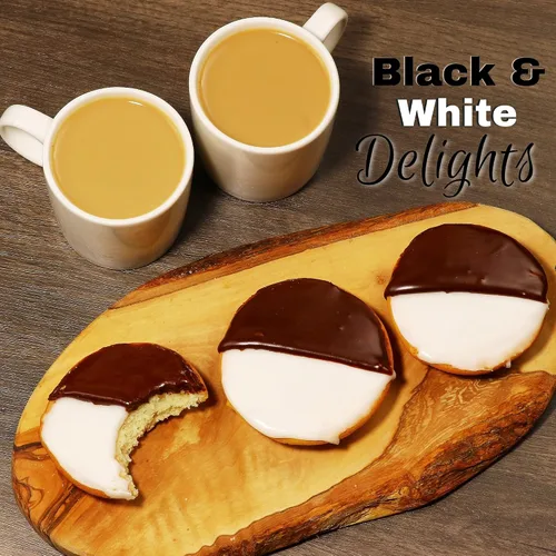 Miniatura 5 de Galletas blancas y negras [10 unidades] Galletas blancas y negras estilo NY Pasteles de aperitivos Frescas y deliciosas Sin nueces y Kosher