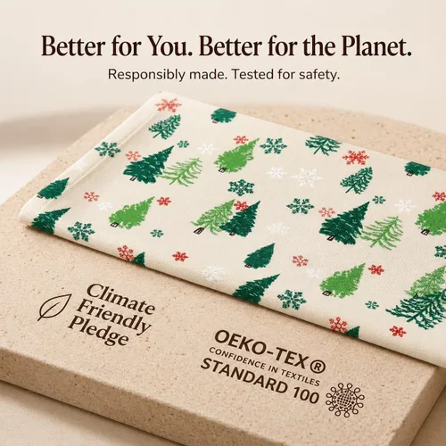 Miniatura 9 de Urban Villa Toallas de cocina con estampado de árboles verdes de Navidad, calidad premium, 100% algodón, esquinas ingletadas, ultra suaves