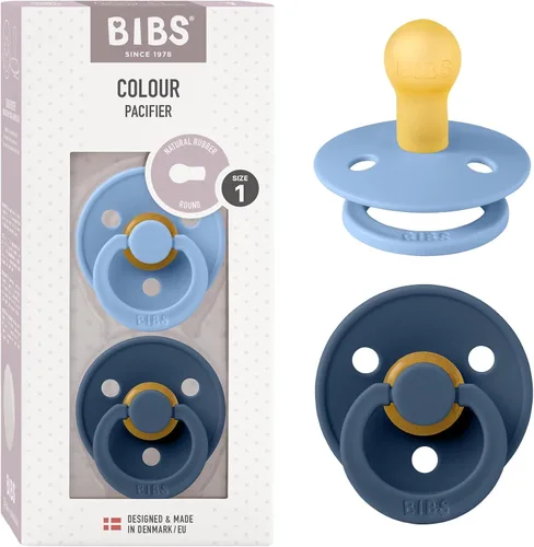 Miniatura 40 de BIBS - Paquete de 2 chupetes Bibs Colour, calmante, libre de bisfenol A, punta redonda, látex de goma natural Noche de vainilla