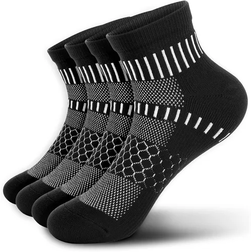Miniatura 10 de IRAMY Calcetines de compresión de tobillo para hombres y mujeres, acolchados, para correr, atléticos, alivio de la fascitis plantar, 2/4/6 pares