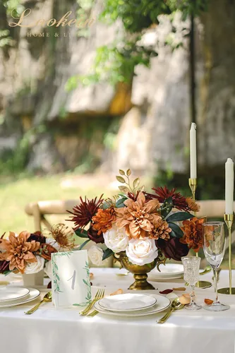 Miniatura 3 de Lookein Flores Artificiales para Decoración de Boda DIY, Ramo de Novia, Centros de Mesa, Guirnalda de Flores, Decoración de Arco de Flores