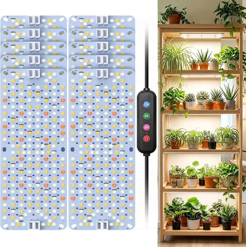 Miniatura 15 de SDOVUERC Luces de Crecimiento de Espectro Completo 384 LEDs, Luces de Crecimiento de Plantas de 24W para Plantas de Interior con Función de Conexión