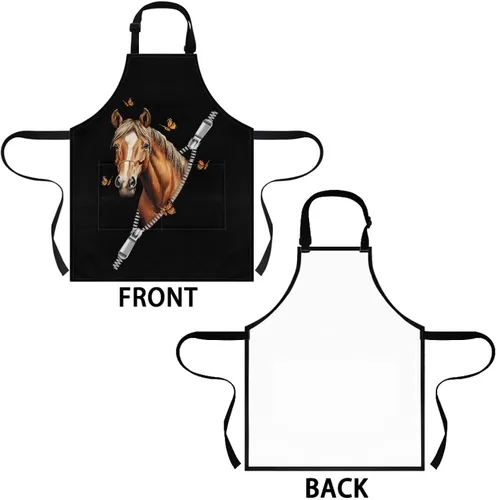Miniatura 3 de doginthehole Delantal para niños con bolsillo para niños y niñas, delantales de chef ajustables con 2 bolsillos para cocinar, pintar