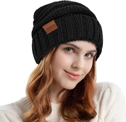Miniatura 2 de Rosoz Gorros de invierno para mujer para mujer, gorros de punto cálidos para mujer, gruesos para clima frío
