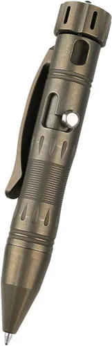 Miniatura 9 de MecArmy TPX8 Mini bolígrafo táctico de titanio y latón con llavero táctico con llavero 1 D (latón)