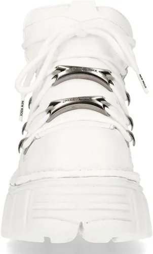 Miniatura 4 de New Rock 106N Tower - Botas de tobillo para mujer, 100% piel, estilo gótico, con plataforma punk, a la moda