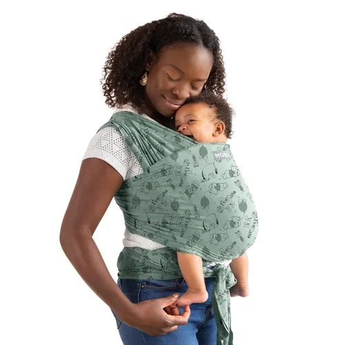Miniatura 9 de Portabebés Moby Baby Wrap Featherknit para recién nacidos a niños pequeños (8-15kg), porta bebé tipo cabestrillo, diseño ligero y manos libres