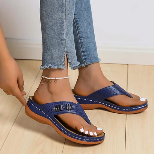 Miniatura 2 de Sandalias elegantes de verano con punta abierta para mujer, con hebilla al tobillo, con clip, para playa, viajes, caminar