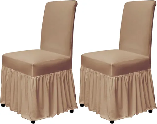 Miniatura 38 de molasofa Juego de 6 fundas para sillas de comedor, fundas elásticas para sillas con falda para cocina, protectores de asiento de cocina, decoración