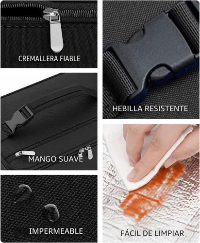 Miniatura 4 de Lonchera pequeña aislada para mujeres y hombres, lonchera Bento para niños, bolsas térmicas compactas portátiles para enfriar comidas con asa