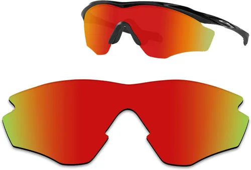 Miniatura 3 de Kygear Lentes de repuesto polarizadas compatibles con el marco Oakley M2 para hombres y mujeres, Armadura negra y verde menta y rojo fuego