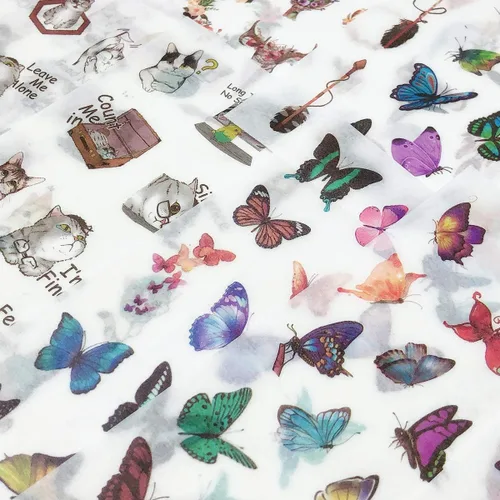 Miniatura 3 de allydrew Washi - Juego de calcomanías para álbumes de recortes, manualidades para papelería, diario, fabricación de tarjetas, (18 hojas), mariposas
