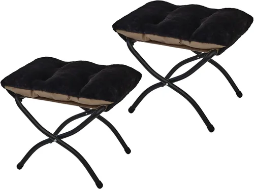 Miniatura 17 de Otomana Plegable de 15"(A), Taburete Reposapiés Plegable, Taburete Pequeño Portátil para el Pie para Sofá, Otomana Reposapiés Plegable Colapsible