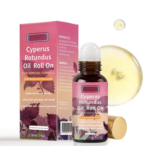 Cyperus Rotundus Oil Roll-On | Aceite de hierba de nuez natural, ayuda a retardar la apariencia del nuevo crecimiento del cabello y calmar las