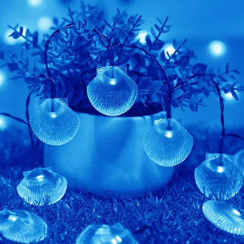 Miniatura 3 de Luces solares de estrella de mar, impermeables, de 15.7 pies, 20 luces LED de noche con estrellas de mar y océano, mar, mundo, luces de noche