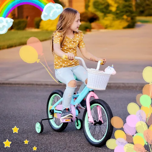 Miniatura 5 de JOYSTAR 12 14 16 Inch Kids Bike for 2-7 Years Girls 33-53 Inch Tall, Toddler Girls Bike with Training Wheels, Rainbow Bikes, Children Bicycle