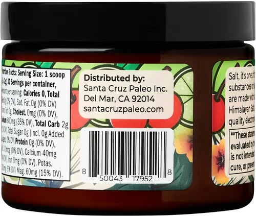 Miniatura 5 de Santa Cruz Paleo Polvo de electrolitos, Limonada de Cereza, mezcla de bebida de hidratación sin azúcar con sal rosa del Himalaya, sal marina