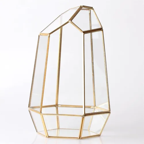 Miniatura 5 de Terrario geométrico alto de vidrio, para suculentas, Moderno, Transparente Irregular Terrarium Planter - Home Fairy Garden Small Decorative