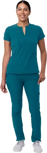 Miniatura 5 de Adar Addition Go-Higher - Juego de uniforme quirúrgico para mujer, camiseta con muescas y cuello en V, pantalones cargo quirúrgicos y ajustados