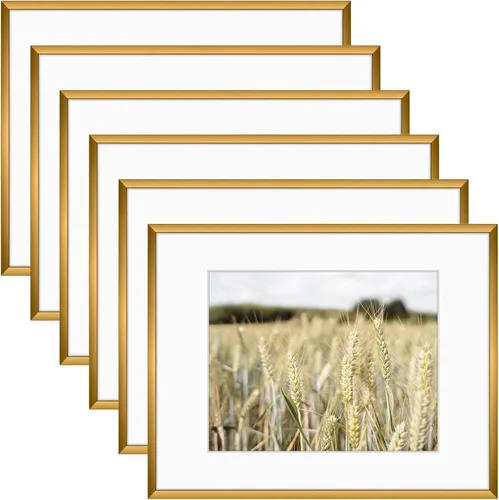 Miniatura 54 de Golden State Art, juego de marcos para pared de galería de 6 - Marcos de aluminio negro de 5x7 con alfombrilla para fotos de 4x6 - Marco de metal