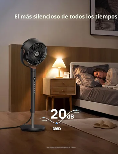 Miniatura 6 de Dreo - Ventilador de pie oscilante de 120°, silencioso, de pedestal de 85 pies, 8 velocidades, 3 modos, 20 dB, vertical manual de 120°, altura Gris