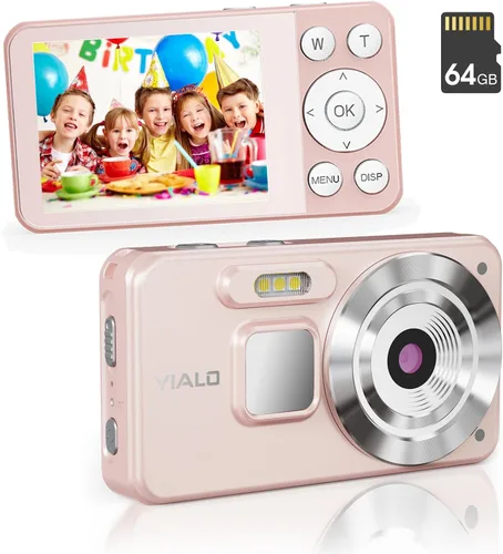 Miniatura 9 de Cámara digital 4K para adolescentes, cámara digital FHD de 64 MP para niños con tarjeta SD de 64 GB, cámaras de zoom digital 18X para fotografía