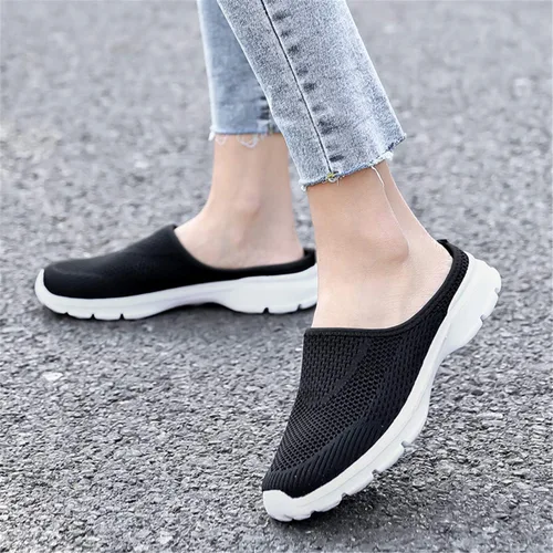 Miniatura 8 de ChicWind Zapatos deportivos de malla transpirable para mujer, con espalda abierta, sin cordones
