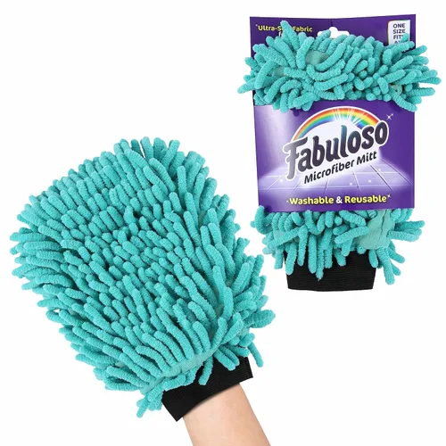 Miniatura 9 de Guante de limpieza de microfibra Fabuloso, morado, talla única - Libre de pelusas, sin arañazos para superficies y muebles - Paño de mano sin polvo