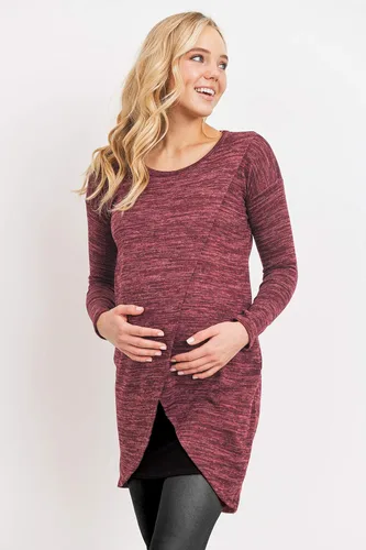 Miniatura 2 de HELLO MIZ Vestido túnica de maternidad de enfermería de punto de manga larga para mujer