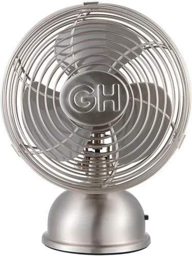 Miniatura 10 de Good Housekeeping 92521 Ventilador personal retro de 5" de metal completo con oscilación alimentado por USB, color rojo carmesí