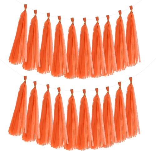 Miniatura 8 de MECCANIXITY 20 guirnaldas de papel de seda con borlas para decoración de fiestas, día de San Valentín, cumpleaños para mujeres con cuerda y alambre