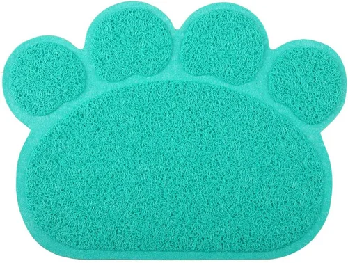 Miniatura 9 de DM Tapete para caja de arena para gatos en forma de pata, 10 colores disponibles, 15.75 x 11.75 pulgadas (Ártico)