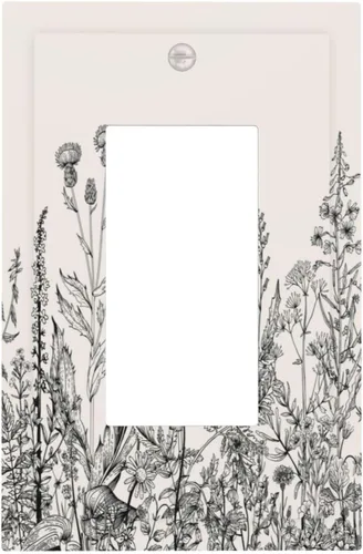 Miniatura 65 de Mid Century Morden Boho - Placa de pared para interruptor de luz dúplex de 1 banda, placa frontal decorativa eléctrica para receptáculo para baño