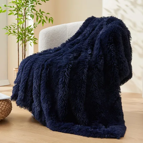 Miniatura 52 de GONAAP Manta de Tiro de Piel Sintética Mullida Tamaño Twin Rosa Claro Súper Suave Acogedora Felpa Mullida Lanuda para Sofá, Sillón o Cama