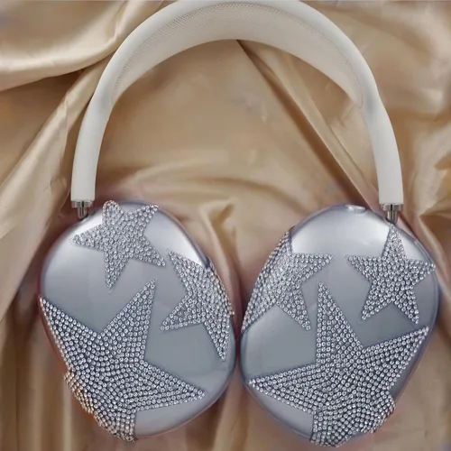 Miniatura 18 de MORWLAT Funda para AirPods Max con Diamantes de Imitación Brillantes Estrellas, Fundas Suaves Bonitas Transparentes y Brillantes para Mujeres