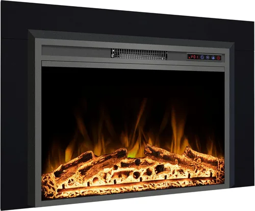 Miniatura 10 de Inserto de Chimenea Eléctrica de 40" de Ancho x 30" de Alto con Kit de Moldura de Metal, Calentador de Chimenea con Llamas Ajustables, Temporizador