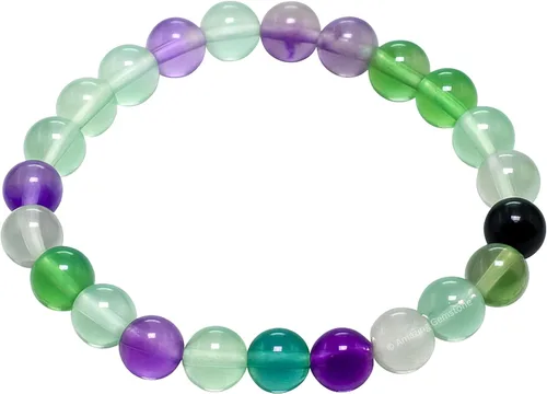 Miniatura 525 de Amazing Gemstone Pulsera de cristal para mujeres y hombres, pulsera de cristal curativo de protección, pulsera elástica con cuentas de piedras