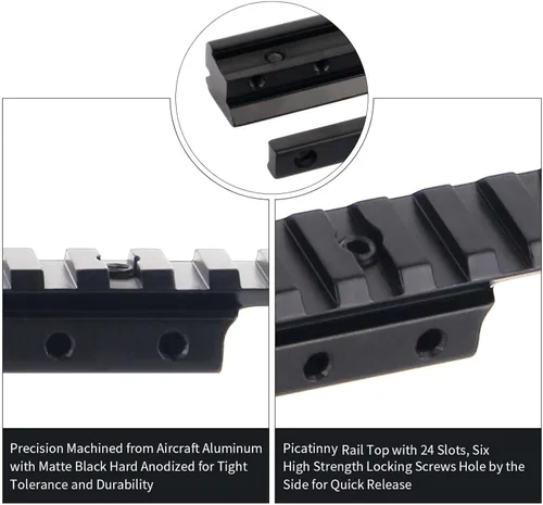Miniatura 6 de Picatinny Rail Dovetail to Picatinny Adapter for 11mm to 20mm Converter Rail Mount, Lightweight Rail Mount for 1913 Rails