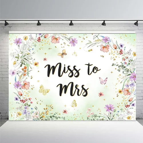 AIBIIN Fondo floral de 7 x 5 pies con diseño de flores silvestres para despedida de soltera, decoración de fiesta de boda, decoración de fiesta de