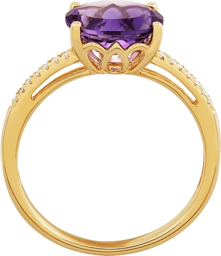 Miniatura 3 de Welry Anillo ovalado con detalles de diamantes en oro de 10 quilates, Oro