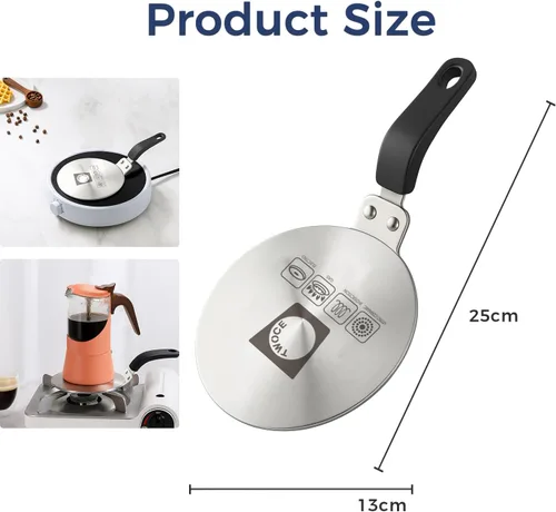 Miniatura 4 de Olla de Moka de Vidrio TWOCE para Estufa y Inducción - Cafetera de Espresso Italiana con Mango de Madera y Diseño a Prueba de Fugas - Incluye Placa