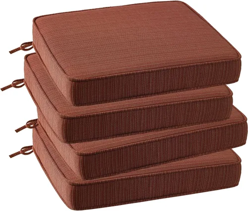 Cojín de asiento de esquina cuadrado para exteriores, 19"x19"x3", juego de 4, cojines de asiento antideslizantes con funda extraíble para muebles de
