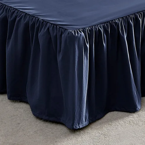 Miniatura 14 de SLEEP ZONE - Faldas plisadas de cama tamaño completo, con caída a medida de 15 pulgadas, de fácil ajuste, antiestáticas, resistentes a la Beige