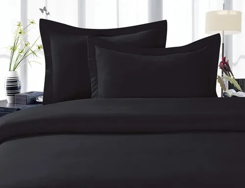 Miniatura 6 de Lujosas fundas de almohada de 2 piezas de microfibra de doble cepillado, resistentes a las arrugas, estándar/Queen, color negro