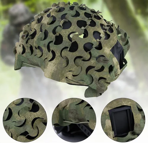 Miniatura 5 de LOOGU Funda táctica para casco, malla transpirable, camuflaje camuflaje casco cubierta ideal para combate táctico militar