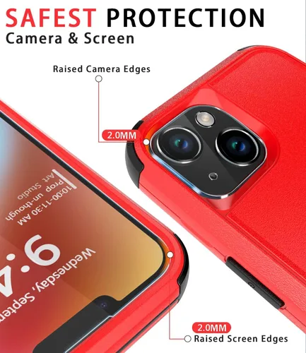 Miniatura 3 de Diverbox Funda para iPhone 14 [a prueba de golpes] [a prueba de caídas] [pantalla de vidrio templado + protector de lente de cámara], funda
